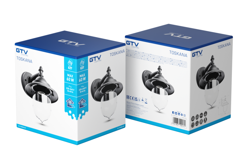 Decorativní zahradní osvětlení TOSKANA-AD E27 MAX.60W IP54 AC220-240V 50-60Hz matná černá 1208964026