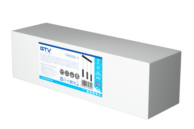 Dekor Závěsné svítidlo TRESOS II 3xGU10 hliník IP20 max. 3x20W černé. 1208964030