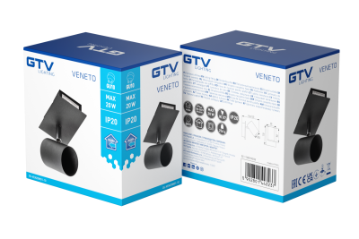 Deco stropní svítidlo VENETO IP20 max. 20W 1 x GU10 kulaté černé. 1208964036
