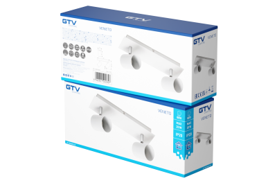 Dekor Stropní svítidlo VENETO IP20 max. 20W 2 x GU10 kulaté bílé. 1208964037