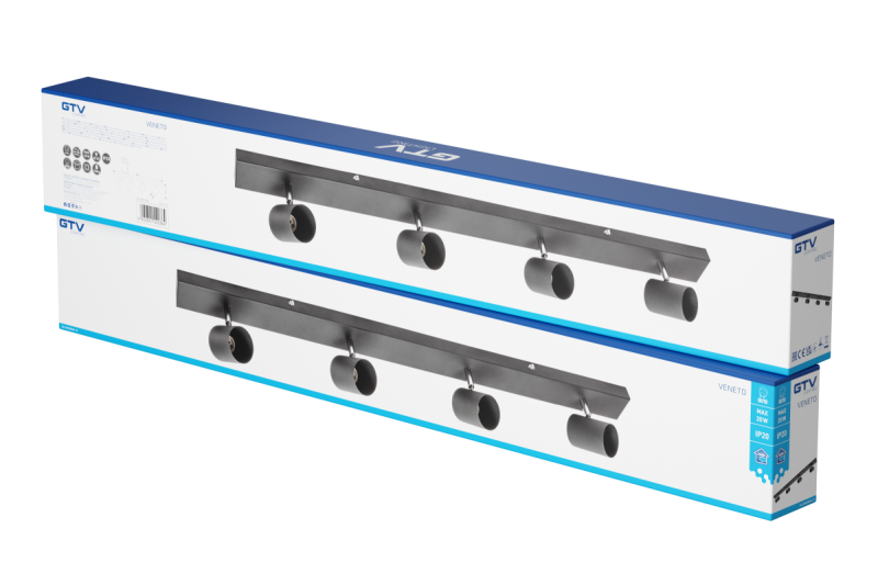 Dekorační svítidlo na strop VENETO IP20 max. 20W 4 x GU10 kulaté černé. 1208964042