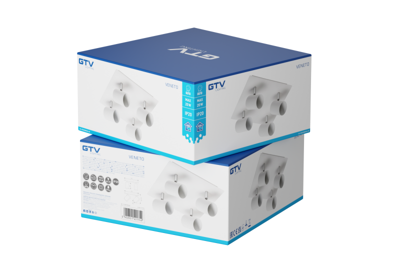 Dekor Stropní svítidlo VENETO IP20 max. 20W 4 x GU10 kulaté/čtvercové bílé. 1208964045