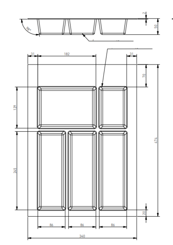 Decora Cutle Příborníky Vložka do kuchyňské zásuvky 400 Bílá 1208966373