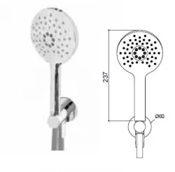 Waterevolution Flow kulatá ruční sprchová sada kompletní s nástěnným připojením chrom - 3 režimy - T1621R01