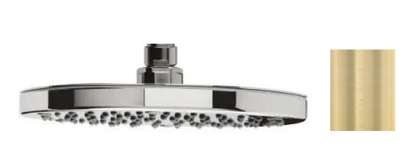 Waterevolution Flow horní sprcha 250mm PVD kartáčované světle zlaté T164325WGE