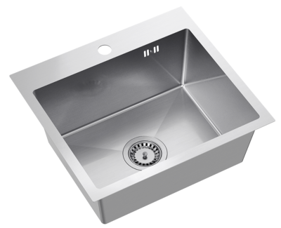 Quadri Dixton 50 Nerezový dřez 500x450 mm s otvorem pro baterii, nástěnný 1208967081