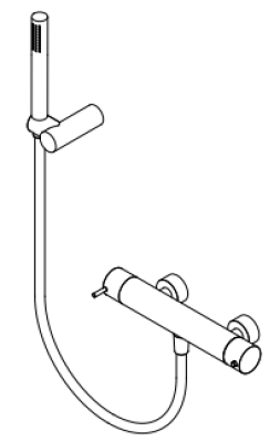 Waterevolution Flow sprchový termostat s sprchovou sadou Mosaz Přírodní T140TNLE