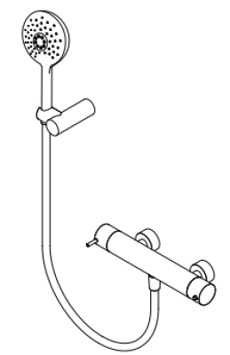 Waterevolution Flow sprchový termostat s kulatou sprchovou sadou PVD gun Metal T140TNRGME