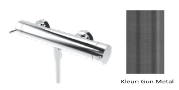 Waterevolution Flow sprchový termostat s kulatou sprchovou sadou PVD gun Metal T140TNRGME