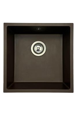 GraniteMy Universal žulový kuchyňský dřez 40x40 cm montáž na desku, pod desku a do roviny s nerezovou zátkou 1208967212
