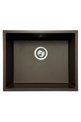GraniteMy Universal granitový kuchyňský dřez 50x40 cm pro montáž na desku, spodní montáž a plochou montáž s nerezovou zátkou 1208967227