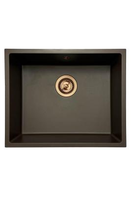 GraniteMy Universele granieten cafésink 50x40 cm opbouw, podstavba a úroveň instalace s měděnou zátkou 1208967229