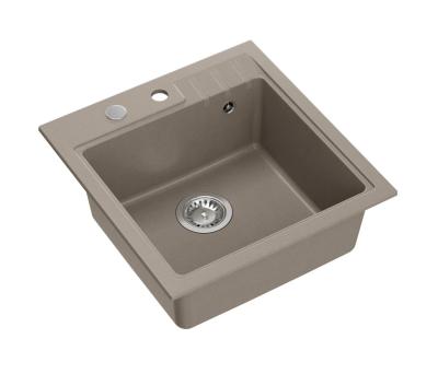 Quadri vest taupe granitový nástěnný dřez 50x52 cm s otvorem pro baterii 1208967396