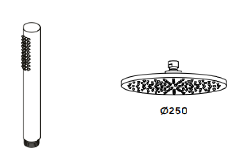 Waterevolution Flow sprchová kombinace s dešťovou sprchou chrom 250 mm T141N2501