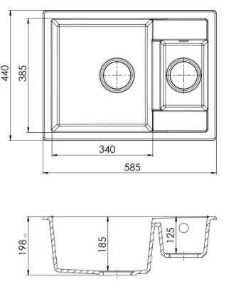 GraniteMy Smart extra mělký 1,5 granitový bílý dřez 58x44cm 1208967418