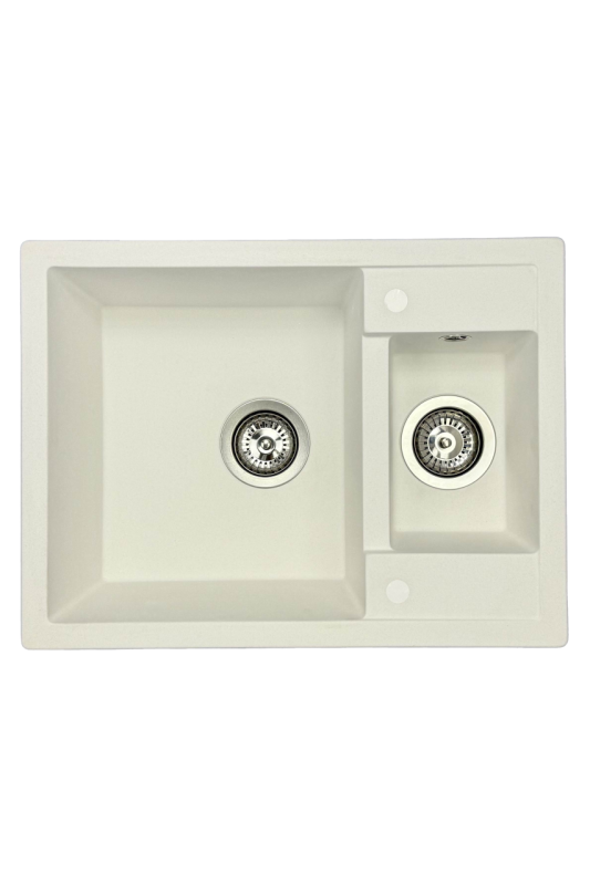 GraniteMy Smart extra mělký 1,5 granitový bílý dřez 58x44cm 1208967418