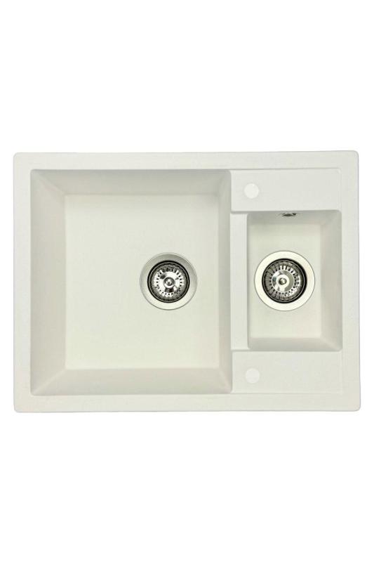 GraniteMy Smart extra mělký 1,5 granitový bílý dřez 58x44cm 1208967418