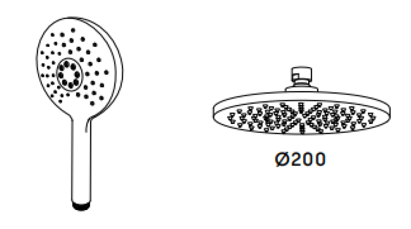 Waterevolution Flow sprchová sada s dešťovou sprchou PVD kartáčovaná měď 200mm T141NRCPE
