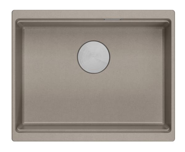 Quadri Newport II žulový spodní dřez taupe 560x450mm s nerezovou zátkou a odtokovou krytkou 1208967453