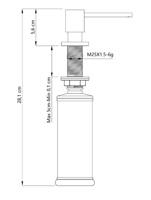 Quadri Luxor Vestavěný dávkovač mýdla z nerezové oceli, doplňování shora 1208967508
