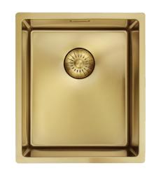 Pure.Sink Prestige dřez 34x40 cm PVD Zlatý 10mm radius spodní montáž, rovná montáž a horní montáž PPG3440-60