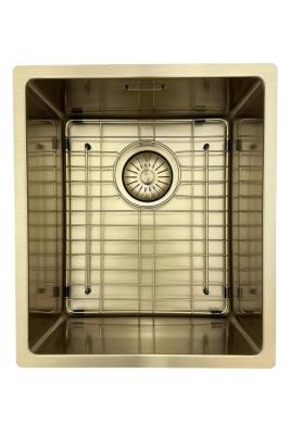 Pure.Sink Prestige dřez 34x40 cm PVD Zlatý 10mm radius spodní montáž, rovná montáž a horní montáž PPG3440-60