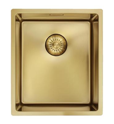 Pure.Sink Prestige dřez 34x40 cm PVD Zlatý 10mm radius spodní montáž, rovná montáž a horní montáž PPG3440-60