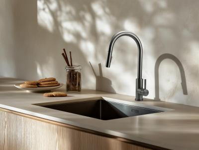 Pure.Sink Prestige dřez PVD gun metal 34x40 cm 10mm radius spodní montáž, plochá montáž a horní montáž PPG3440-61.