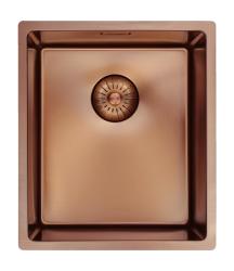 Pure.Sink Prestige dřez 34x40 cm PVD Měď 10mm radius pro spodní montáž, plochou montáž a horní montáž PPG3440-62.