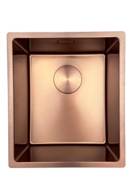 Pure.Sink Prestige dřez 34x40 cm PVD Měď 10mm radius pro spodní montáž, plochou montáž a horní montáž PPG3440-62.