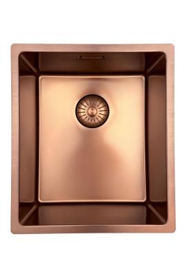 Pure.Sink Prestige dřez 34x40 cm PVD Měď 10mm radius pro spodní montáž, plochou montáž a horní montáž PPG3440-62.