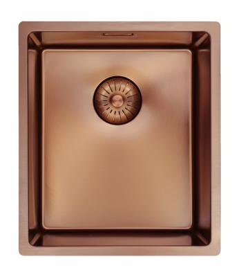 Pure.Sink Prestige dřez 34x40 cm PVD Měď 10mm radius pro spodní montáž, plochou montáž a horní montáž PPG3440-62.
