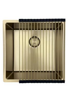 Pure.Sink Prestige dřez 40x40 cm PVD Zlato 10mm radius podstavba, rovná montáž a vestavba PPG4040-60.