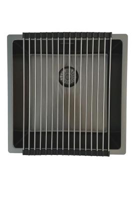 Pure.Sink Prestige dřez 40x40 cm PVD Gun Metal 10mm radius spodní montáž, plochá montáž a horní montáž PPG4040-61.