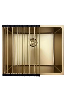 Pure.Sink Prestige dřez 50x40 cm PVD zlato 10mm radius pro spodní montáž, plochou montáž a horní montáž PPG5040-60