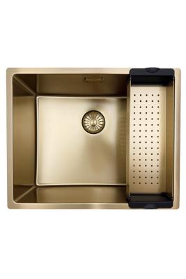 Pure.Sink Prestige dřez 50x40 cm PVD zlato 10mm radius pro spodní montáž, plochou montáž a horní montáž PPG5040-60