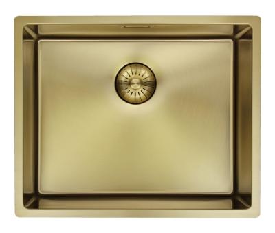 Pure.Sink Prestige dřez 50x40 cm PVD zlato 10mm radius pro spodní montáž, plochou montáž a horní montáž PPG5040-60