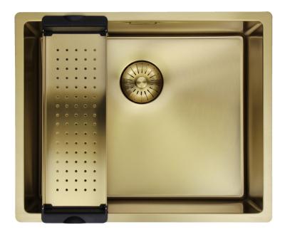 Pure.Sink Prestige dřez 50x40 cm PVD zlato 10mm radius pro spodní montáž, plochou montáž a horní montáž PPG5040-60