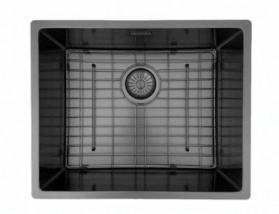 Pure.Sink Prestige dřez 50x40 cm PVD Gun Metal 10mm radius spodní montáž, plochá montáž a horní montáž PPG5040-61.