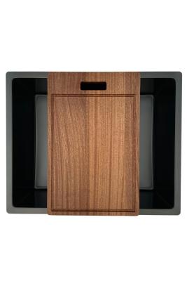 Pure.Sink Prestige dřez 50x40 cm PVD Gun Metal 10mm radius spodní montáž, plochá montáž a horní montáž PPG5040-61.