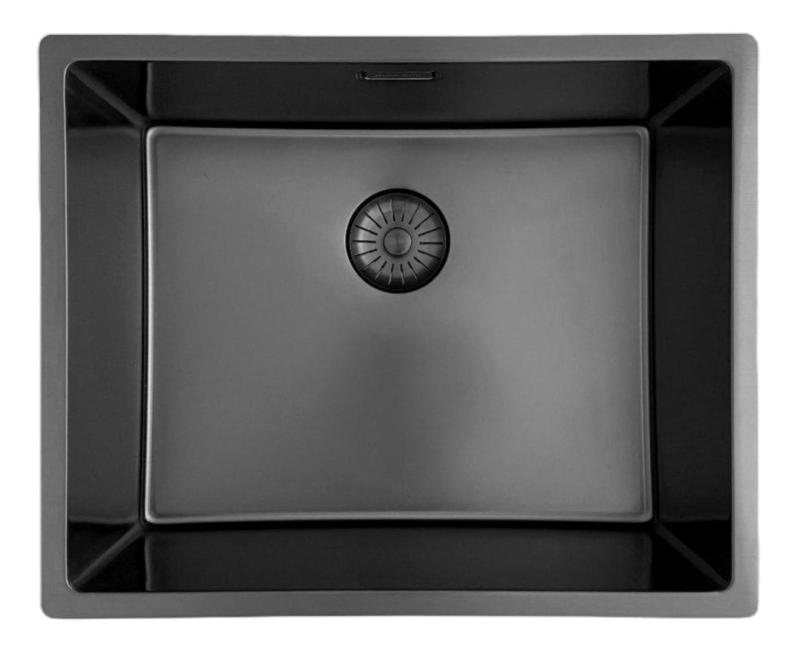 Pure.Sink Prestige dřez 50x40 cm PVD Gun Metal 10mm radius spodní montáž, plochá montáž a horní montáž PPG5040-61.
