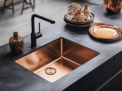 Pure.Sink Prestige dřez 50x40 cm PVD Měď 10mm radius spodní montáž, plochá montáž a horní montáž PPG5040-62.