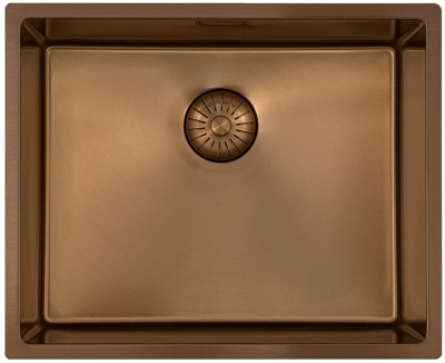 Pure.Sink Prestige dřez 50x40 cm PVD Měď 10mm radius spodní montáž, plochá montáž a horní montáž PPG5040-62.