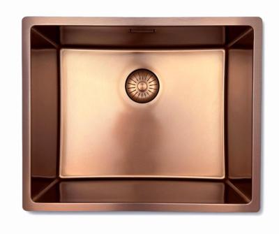 Pure.Sink Prestige dřez 50x40 cm PVD Měď 10mm radius spodní montáž, plochá montáž a horní montáž PPG5040-62.