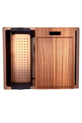 Pure.Sink Prestige dřez 50x40 cm PVD Měď 10mm radius spodní montáž, plochá montáž a horní montáž PPG5040-62.
