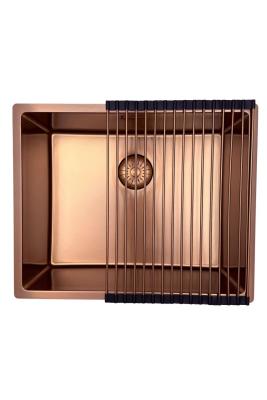 Pure.Sink Prestige dřez 50x40 cm PVD Měď 10mm radius spodní montáž, plochá montáž a horní montáž PPG5040-62.