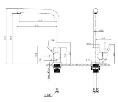 Pure.Sink Elite Steel Spark kuchyňská baterie Matná černá PS8040-10