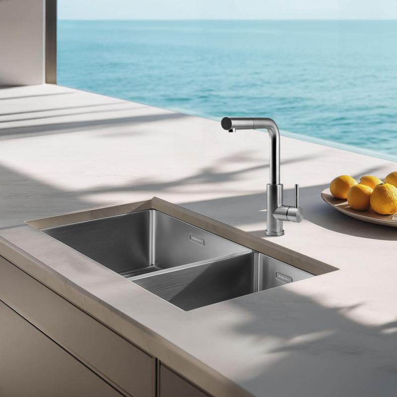 Pure.Sink Elite Steel Spark-S kuchyňská baterie z nerezové oceli s výsuvným výtokem PS8041-02