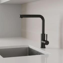Pure.Sink Elite Steel Spark-S kuchyňská baterie Matná černá s výsuvnou hubicí PS8041-10
