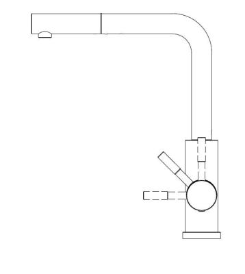 Pure.Sink Elite Steel Spark-S kuchyňská baterie PVD kartáčované zlato s výsuvnou hubicí PS8041-60.